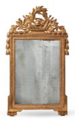A CONTINENTAL CARVED GILTWOOD MIRROR, LATE 18TH/EARLY 19TH CENTURY