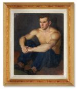 VLADIMIR PAVLOVICH BOGOMAZOV (1916-1994), THE YOUNG WRESTLER