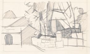 λ KEITH VAUGHAN (BRITISH 1912-1977), BUILDINGS AND TREE