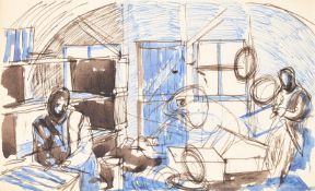 λ KEITH VAUGHAN (BRITISH 1912-1977), IN THE WORKSHOP