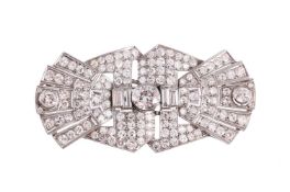 A DIAMOND PANEL BROOCH