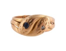 A DOUBLE SNAKE RING, CHESTER 1902