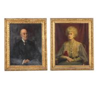 ENGLISH SCHOOL (LATE 19TH CENTURY), PORTRAIT OF AUGUSTUS AND FLORENCE POLTIMOLRE