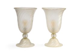 A PAIR OF MURANO GLASS LAMPS