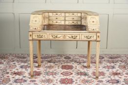 AN EDWARDIAN PAINTED 'CARLTON HOUSE' DESK, EARLY 20TH CENTURY