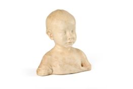 AFTER DESIDERIO DA SETTIGNANO, A CERAMIC BUST OF A CHILD, 20TH CENTURY