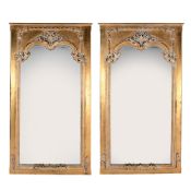 A PAIR OF GILTWOOD WALL MIRRORS IN FRENCH TASTE, 20TH CENTURY