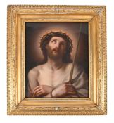 A BERLIN WHITE PORCELAIN PLAQUE OF CHRIST CROWNED WITH THORNS, AFTER GUIDO RENI, LATE 19TH CENTURY