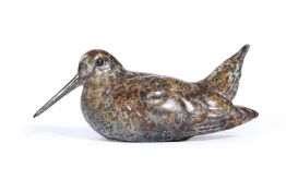 λ ALAN GLASBY (BRITISH 1945-2008), A PATINATED BRONZE MODEL OF A WOODCOCK