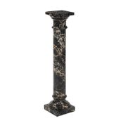 A CARVED PORTORO MARBLE PEDESTAL COLUMN, 20TH CENTURY