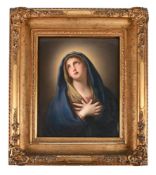 A BERLIN WHITE PORCELAIN PLAQUE OF MATER DOLOROSA AFTER FRANCESCO TREVIANI (1656-1746)