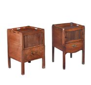 TWO GEORGE III MAHOGANY BEDSIDE CUPBOARDS, CIRCA 1780