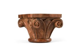 A CARVED WOOD CAPITAL, POSSIBLY TUSCAN, 20TH CENTURY