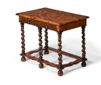 A YEW WOOD OYSTER VENEERED AND WALNUT SIDE TABLE, CIRCA 1690 AND LATER