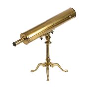 A GEORGE III BRASS 3 INCH GREGORIAN REFLECTING TELESCOPE