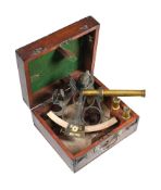 A PORTUGESE OXIDISED BRASS SEXTANT