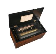 Y A SWISS TULIPWOOD BANDED BURR WALNUT ‘BELLS IN SIGHT’ MUSIC BOX