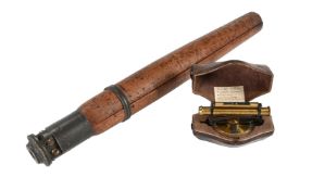 A FINE VIENNESE LACQUERED BRASS CAMPAIGN THEODOLITE