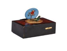 Y A SWISS TORTOISESHELL AND ENAMEL SINGING BIRD BOX OR 'OISEAUX CHATANT'