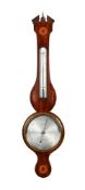 A REGENCY INLAID MAHOGANY MERCURY WHEEL BAROMETER
