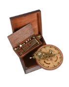 A FINE REGENCY LACQUERED BRASS AND MAHOGANY ‘PORTABLE ORRERY’ AND TELLURIAN