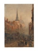 HERBERT MENZIES MARSHALL (BRITISH 1841-1913), LONDON STREET SCENE WITH ST. PAULS CATHEDRAL BEYOND