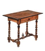 A CONTINENTAL WALNUT AND EBONISED SIDE TABLE, POSSIBLY DUTCH, LATE 17TH CENTURY