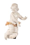 A NORTH ITALIAN, POSSIBLY GENOESE, LARGE BAROQUE WOODEN PUTTO, LATE 17TH CENTURY