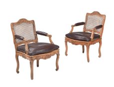 A PAIR OF LOUIS XV CARVED BEECH FAUTEUILS À LA REINE, CIRCA 1760