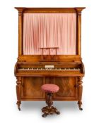 Y A VICTORIAN MAHOGANY UPRIGHT BABY GRAND PIANO, BY JOHN BROADWOOD & SONS