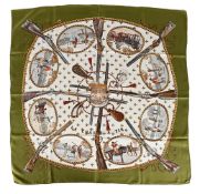HERMÈS, TWO SILK SCARVES