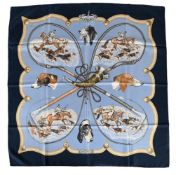 HERMÈS, LE LAISSER COURRE, A SILK SCARF