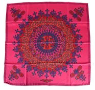 HERMÈS, A FUCHSIA SILK SCARF