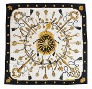 HERMÈS, LES CLEFS, A SILK SCARF