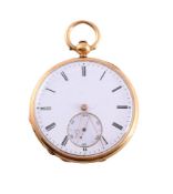 UNSIGNED, A GOLD OPEN FACE POCKET WATCH