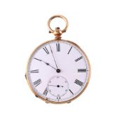 UNSIGNED, A GOLD OPEN FACE POCKET WATCH