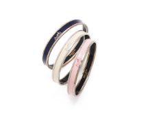 HERMÈS, 'UNI', THREE ENAMELLED BANGLES