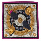 HERMÈS, CASQUES ET PLUMETS, A SILK SCARF