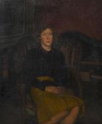 λ ROBERT BUHLER (BRITISH/SWISS 1916-1989), PORTRAIT OF A SEATED LADY