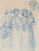 THEOPHILE ALEXANDRE STEINLEN (FRENCH 1859-1923), TROIS FEMMES AVEC UN ENFANT