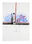 λ DAVID HOCKNEY (BRITISH B. 1937), COLOURED CURTAIN (STUDY)