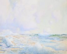 λ FRANK DOBSON (BRITISH 1888-1963), WAVES BREAKING UNDER A CLOUDY SKY