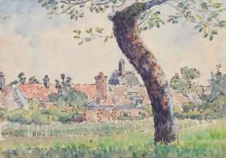 LUCIEN PISSARRO (FRENCH 1863-1944), BACK OF THE VILLAGE