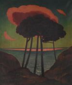 λ GUSTAV WUNDERWALD (GERMAN 1882-1945), FOHREN MIT ROTER WOLKE