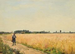 STANISLAS LÉPINE (FRENCH 1835 -1892), PLAINE DE GENNEVILLIERS, CHAMPS DE BLE