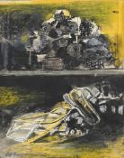 λ GRAHAM SUTHERLAND (BRITISH 1903-1980), YELLOW PAPER ROLLS & FALLEN LIFT-SHAFT