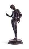 AN ITALIAN BRONZE FIGURE OF NARCISSUS, POSSIBLY NAPLES, LATE 19TH CENTURY