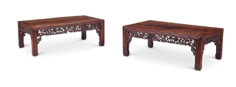 A PAIR OF HARDWOOD LOW TABLES, CHINESE, 19TH CENTURY