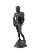 AFTER THE ANTIQUE- A LEAD FIGURE OF HERMES, ITALIAN, 18TH/19TH CENTURY