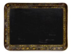 A REGENCY PAPIER MÂCHÉ TRAY, EARLY 19TH CENTURY